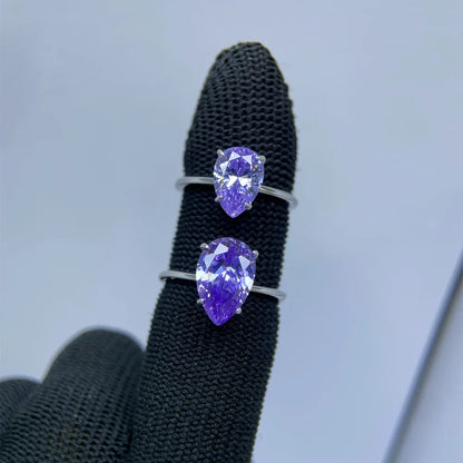Anillo de plata de ley 925 marca MuShan para mujer, joyería fina con piedras preciosas en forma de gota de agua, ideal para fiestas, bodas y aniversarios.