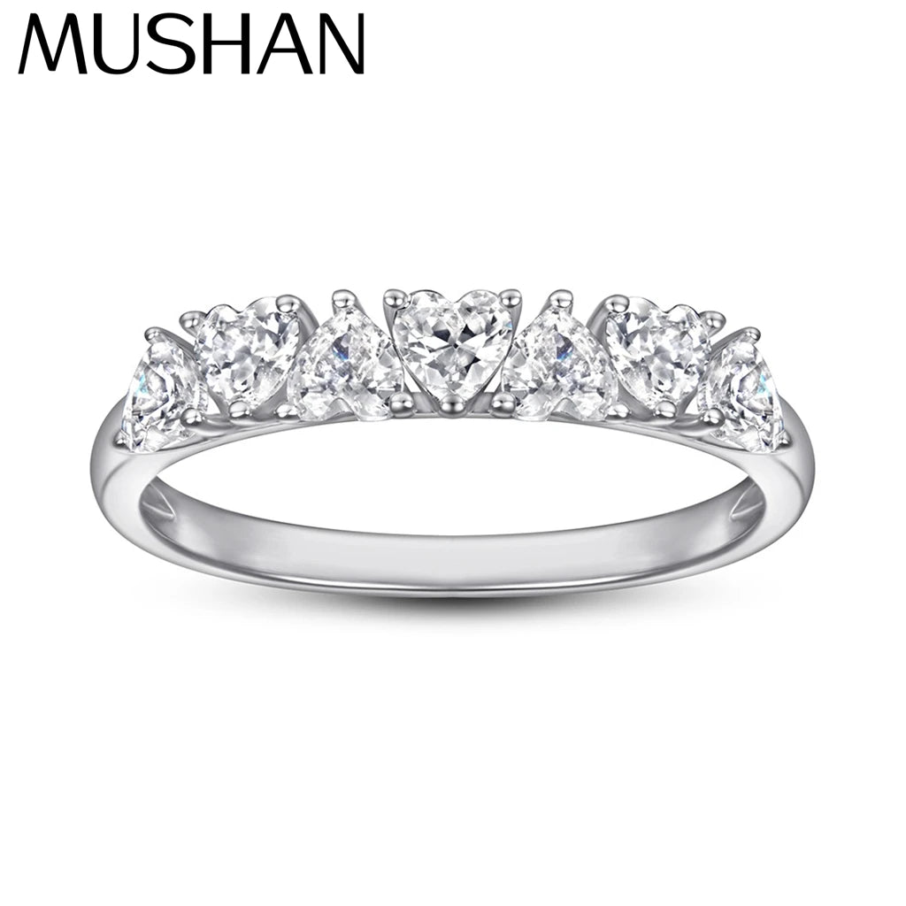 MuShan Jewelry 925 Sterling Silver Romantic Fashion Ring 7A Cubic Zirconia Rings Bands Engagement Anniversary  Women Gift