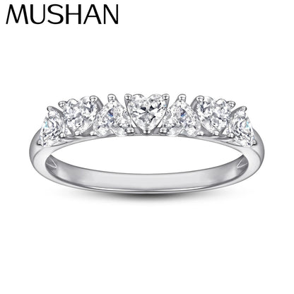 MuShan Jewelry 925 Sterling Silver Romantic Fashion Ring 7A Cubic Zirconia Rings Bands Engagement Anniversary  Women Gift
