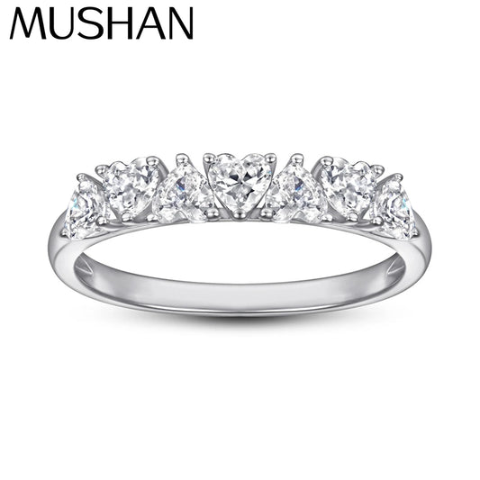 Bague de mode romantique MuShan Jewelry en argent sterling 925, anneau avec zircon cubique 7A, cadeau pour femme pour fiançailles ou anniversaire