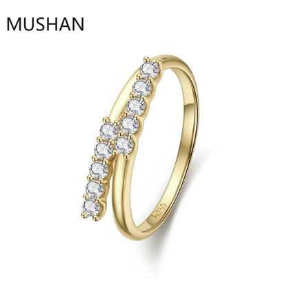 MUSHAN Luxury Custom 14K 18K Gold Rings Band Jewelry With Moissanite Diamond Lab Grown Gemstones Diamond Wedding Ring For Women
