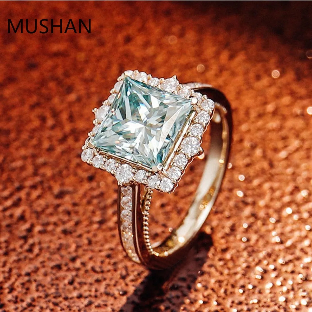 MUSHAN Luxury Custom 14K 18K Gold Rings Band Jewelry With Moissanite Diamond Lab Grown Gemstones Diamond Wedding Ring For Women