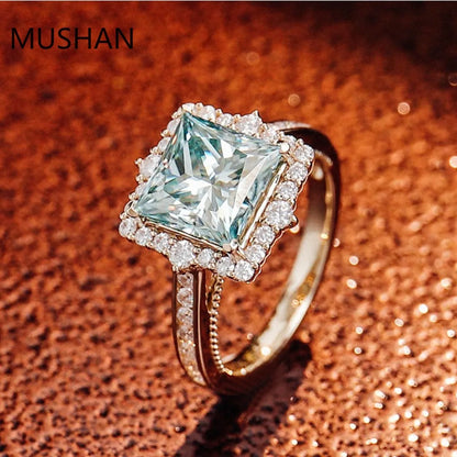MUSHAN Luxury Custom 14K 18K Gold Rings Band Jewelry With Moissanite Diamond Lab Grown Gemstones Diamond Wedding Ring For Women
