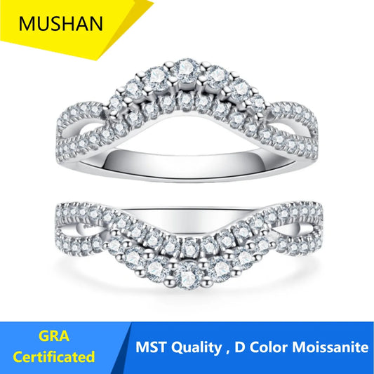 MUHAN Luxury Jewelry  925 Sterling Silver Ring Wedding Band  Women GRA Certificate Moissanite Diamond Rings D Color Fine Jewelry