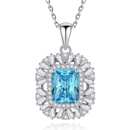 MUSHAN Luxury Jewelry S925 Sterling Silver Yellow Diamond Sugar Cube Jewelry Pendant Necklace Female Ice Flower Cut High Carbon