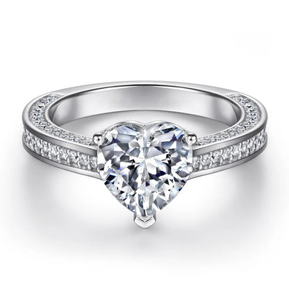 MuShan Jewelry 925 Sterling Silver Rings Bands Engagement Ring 7A Cubic Zirconia Rings Bands Dainty Anniversary  Women Gift