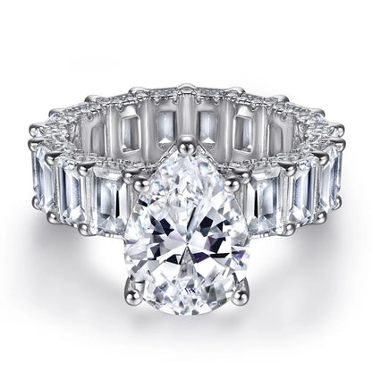 Bague de mariage MuShan Jewelry en argent sterling 925 avec diamant haute teneur en carbone, style élégant et intemporel, bijoux raffinés pour femmes