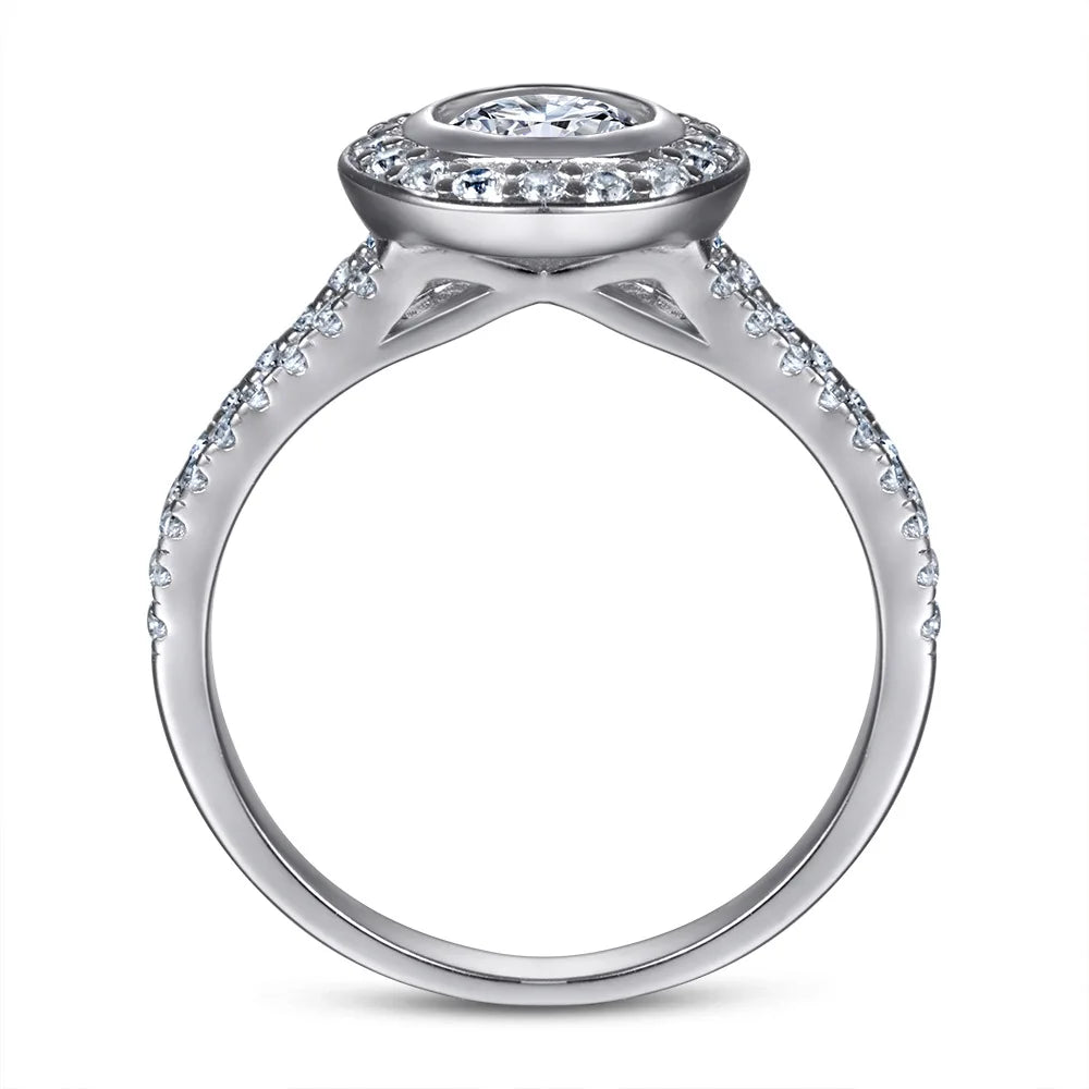 MuShan Jewelry 925 Sterling Silver Ring Wedding Band High Carbon Diamond Birthday Gift Modern Style Women Rings Fine Jewelry