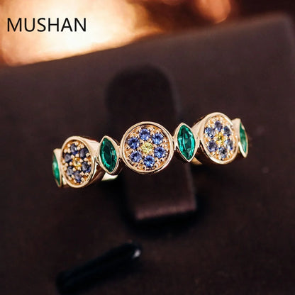 MUSHAN Luxury Custom 14K 18K Gold Rings Band Jewelry With Moissanite Diamond Lab Grown Gemstones Diamond Wedding Ring For Women