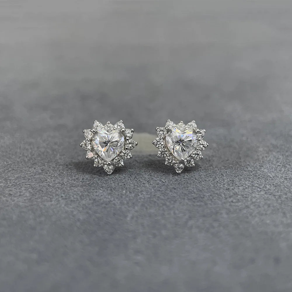 MuShan Luxury Jewelry 925 Sterling Silver Earrings Drop 1CT Moissanite Christmas 18K Gold Plated Women MST Patent Earring Drop