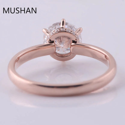 MUSHAN Luxury Custom 14K 18K Gold Rings Band Jewelry With Moissanite Diamond Lab Grown Gemstones Diamond Wedding Ring For Women