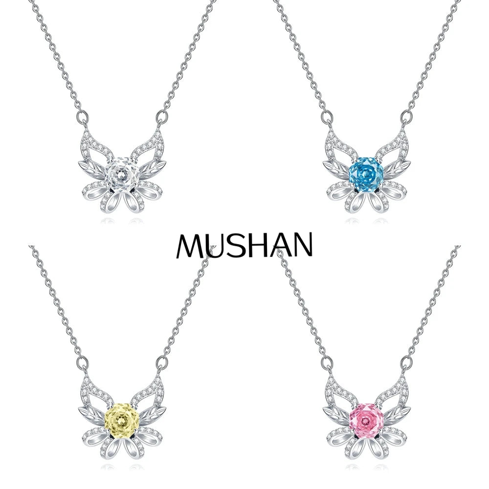 MuShan Jewelry 925 Sterling Silver Necklace Pendant Chain HCD Diamonds Timeless Style Best Friend Gift Women Necklaces Jewelry