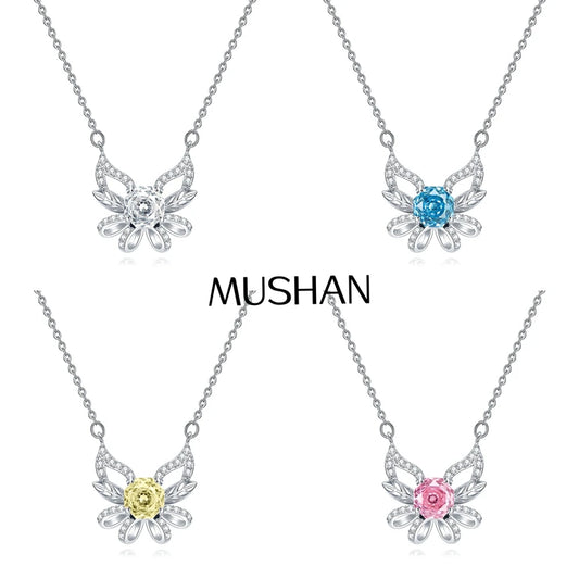 Collier avec pendentif en argent sterling 925 MuShan Jewelry, chaîne avec diamants HCD, style intemporel, cadeau pour meilleure amie, colliers pour femmes, bijoux