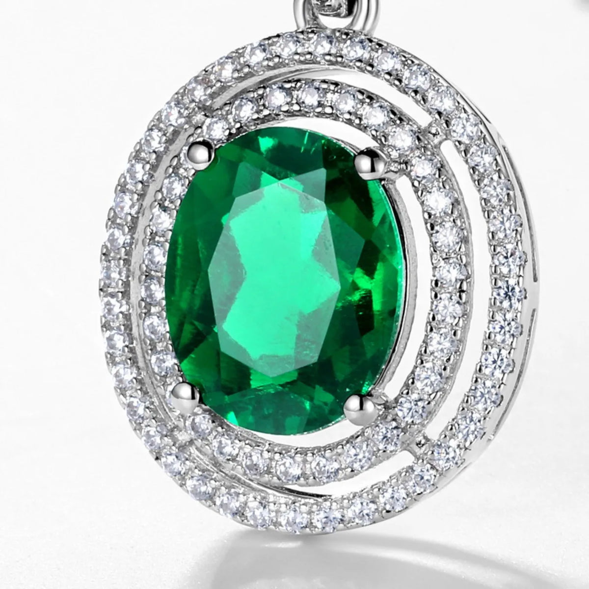 MUSHAN Luxury Jewelry 925 Sterling Silver Chain Pendant Necklace Lab Grown Emerald Ruby Gemstones Necklaces Pendants GRC Jewelry