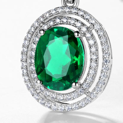 MUSHAN Luxury Jewelry 925 Sterling Silver Chain Pendant Necklace Lab Grown Emerald Ruby Gemstones Necklaces Pendants GRC Jewelry