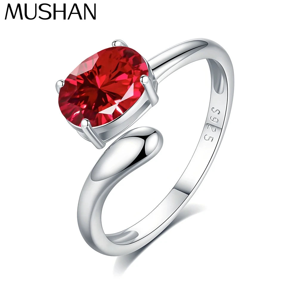 MuShan Jewelry 925 Sterling Silver Ring Wedding Band HCD Gemstones Bachelorette Gift Romantic Style Women Rings Fine Jewelry
