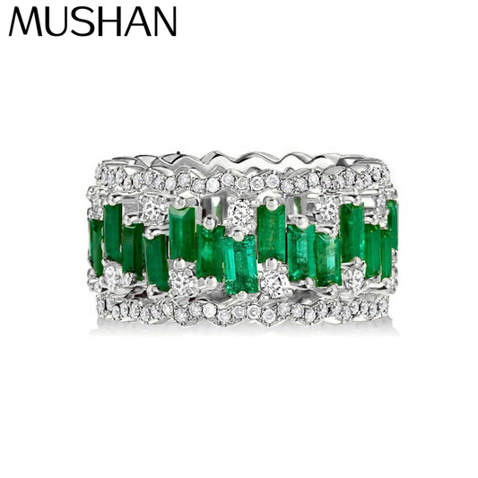 MuShan Jewelry 925 Sterling Silver Ring 5A CZ Gemstones HCD Diamond Fine Timeless Shiny 925 Sterling Silver Ring Accessories