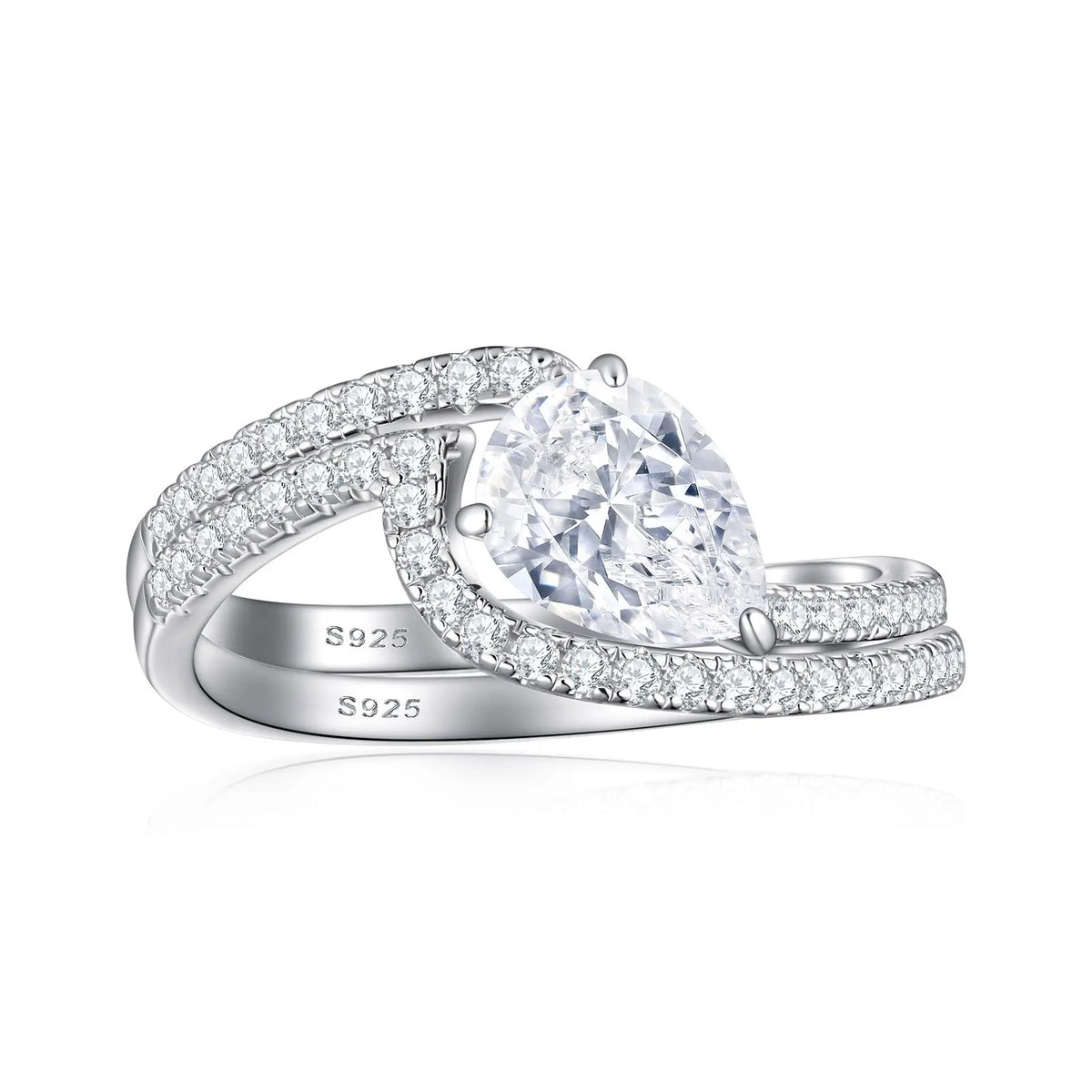 MuShan Designer Jewelry 925 Sterling Silver Ring Cubic Zirconia 5A Triangle Daytime Ladies Rhodium Plated Fine Jewelry Rings