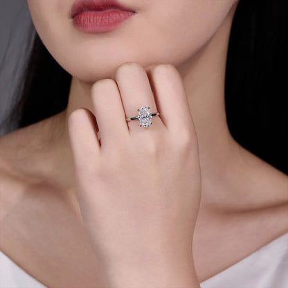 Anillo de banda de plata de ley 925 de MUSHAN Luxury Jewelry, anillo de compromiso de diamante moissanita con certificado GRA, color D, esmeralda, joyería fina para mujer