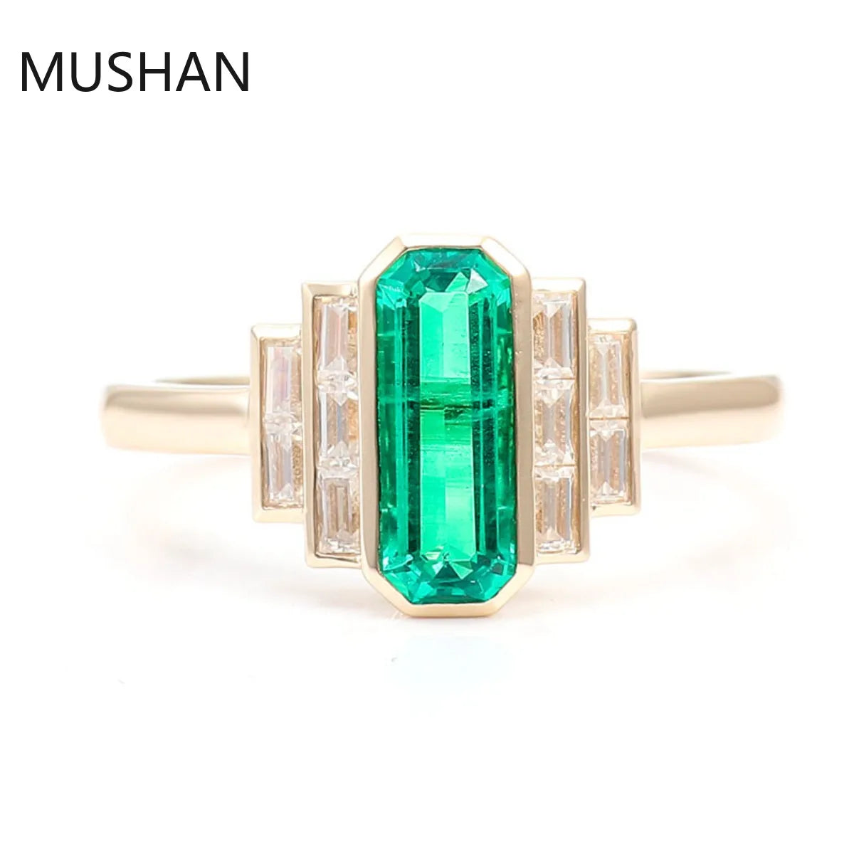 MUSHAN Luxury Custom 14K 18K Gold Rings Band Jewelry With Moissanite Diamond Lab Grown Gemstones Diamond Wedding Ring For Women