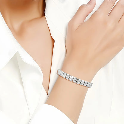 MS Luxury Jewelry 925 Sterling Silver Bracelet For Women Men HCD Gemstones Chain Tennis Bracelets Bangles S925 Fine Jewelry