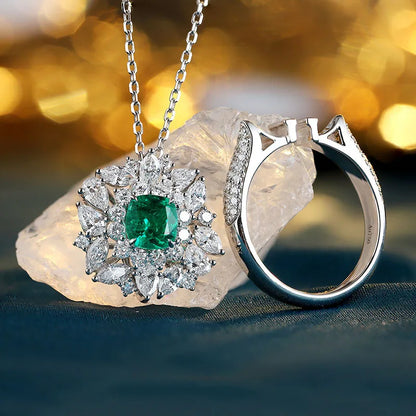 Bague MUSHAN en argent sterling 925 personnalisée, avec rubis vert de laboratoire en forme de cœur, bague vintage pour femme, plaqué or 18 carats, bague d'anniversaire