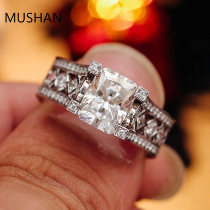 MUSHAN Luxury Custom 14K 18K Gold Rings Band Jewelry With Moissanite Diamond Lab Grown Gemstones Diamond Wedding Ring For Women
