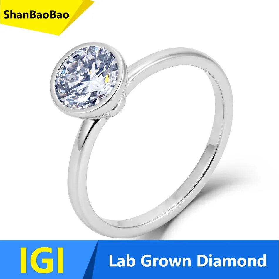 MUSHAN Custom Luxury Diamond Rings Jewelry IGI Certificated for Women 925 Sterling Silver Lab Grown Diamond Ring Band HPHT CVD
