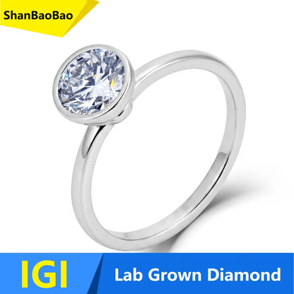 MUSHAN Custom Luxury Diamond Rings Jewelry IGI Certificated for Women 925 Sterling Silver Lab Grown Diamond Ring Band HPHT CVD