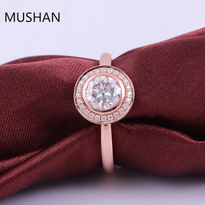 MUSHAN Luxury Custom 14K 18K Gold Rings Band Jewelry With Moissanite Diamond Lab Grown Gemstones Diamond Wedding Ring For Women