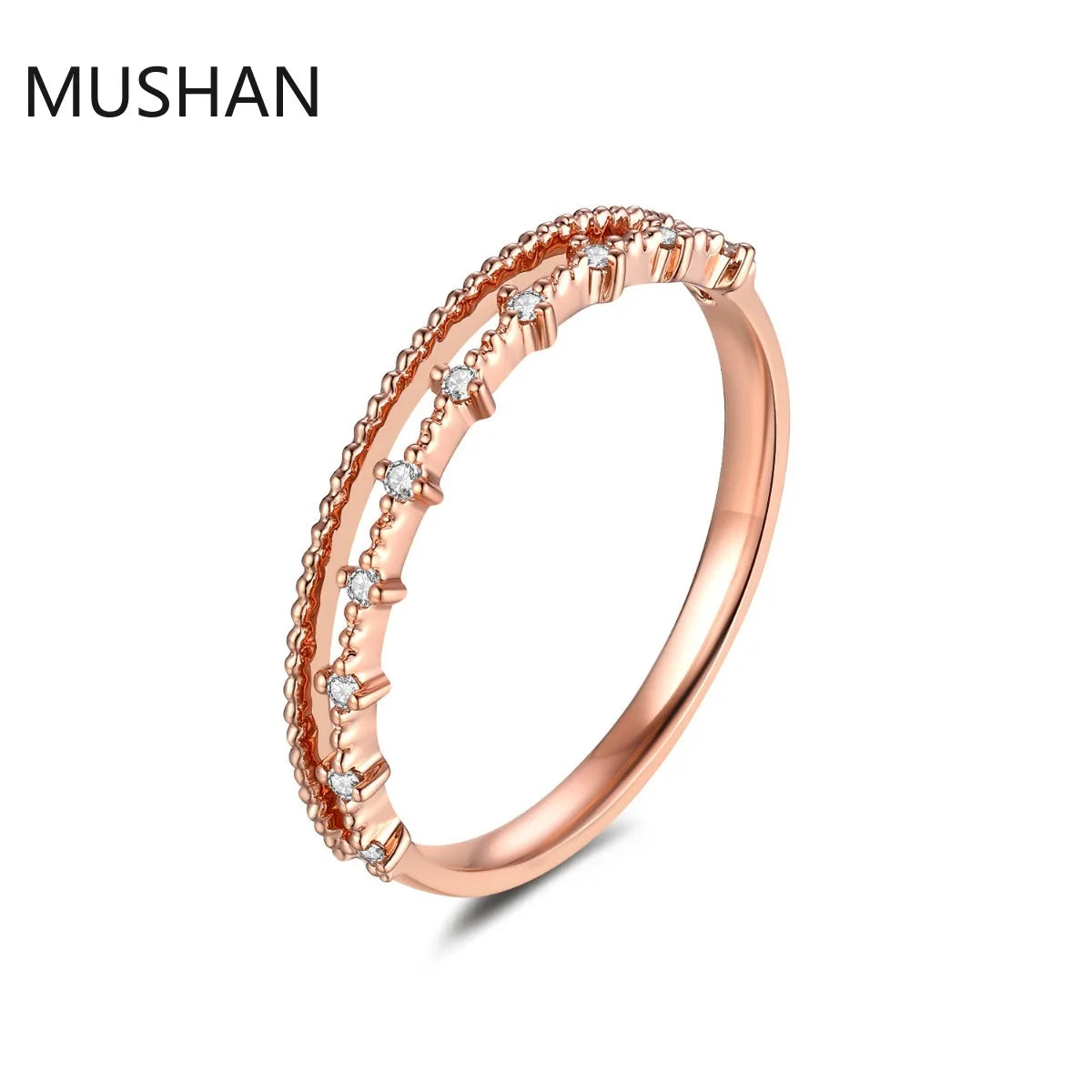 MUSHAN Luxury Custom 14K 18K Gold Rings Band Jewelry With Moissanite Diamond Lab Grown Gemstones Diamond Wedding Ring For Women