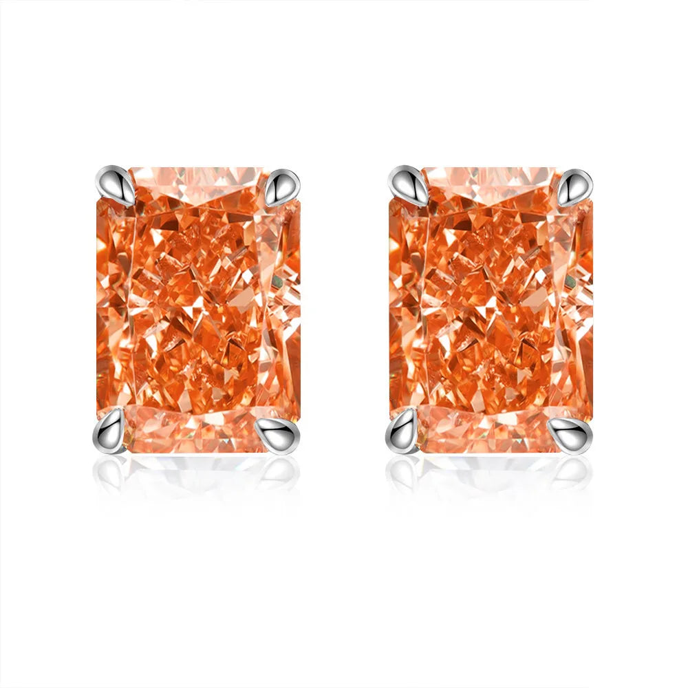 MUSHAN Brand Jewelry 925 Sterling Silver Stud Earrings 7ct 8*10 Ice Flower Gemstones Women Earrings Stud Fine Jewelry Accessory