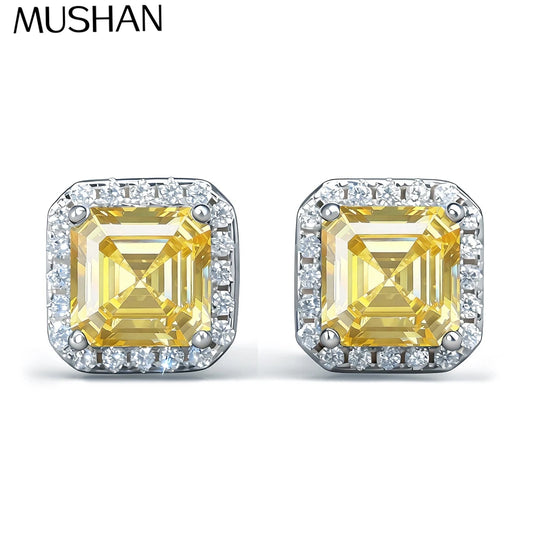 MuShan Jewelry 925 Sterling Silver Stud Earrings Dangle HCD Gemstones Anniversary Gift Mother Day Gift Women Earring Fine Jewelr