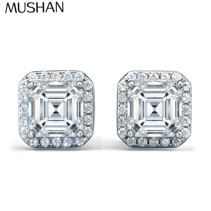 MuShan Designer Jewelry 925 Sterling Silver Earrings Dangle Artisan 1CT Moissanite Mother Day Girls Platinum Plated MST Patent