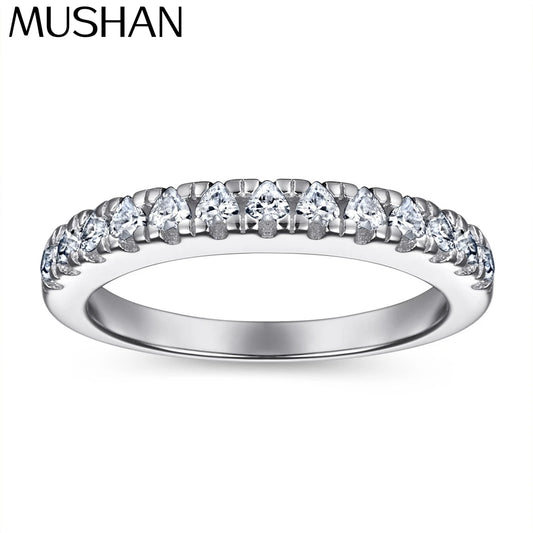 Bague de fiançailles élégante en argent sterling 925 MuShan Jewelry, anneau avec zircon cubique 5A, bague d'anniversaire, cadeau pour femme