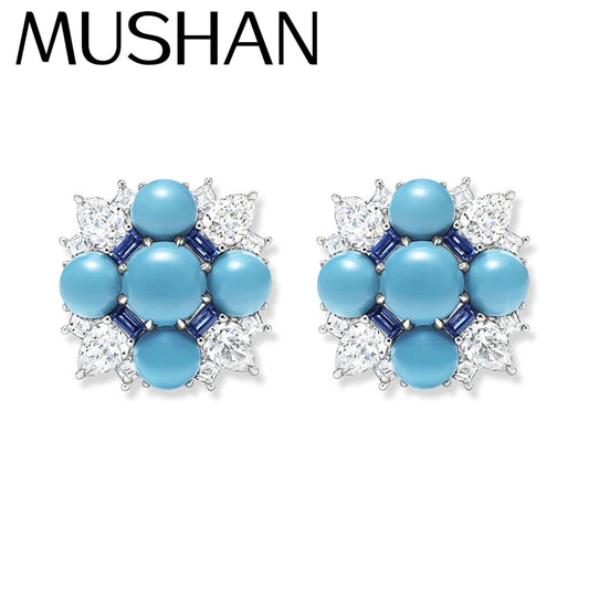 MuShan Jewelry 925 Sterling Silver Earring Fine High Carbon Diamond High Carbon Gemstones 925 Sterling Silver Studs Accessories