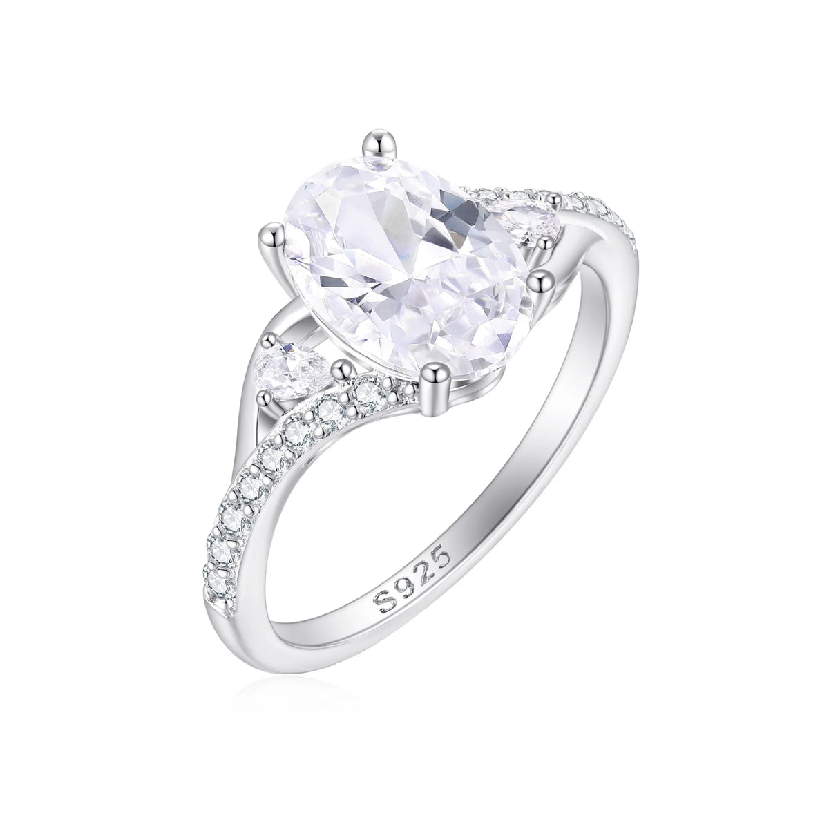 Anillo de plata de ley 925 marca MuShan, con circonita de grado 5A, estilo princesa romántico para chicas, chapado en rodio, joyería fina.