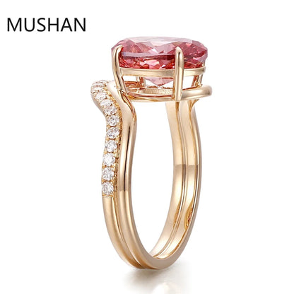 MUSHAN Luxury Custom 14K 18K Gold Rings Band Jewelry With Moissanite Diamond Lab Grown Gemstones Diamond Wedding Ring For Women