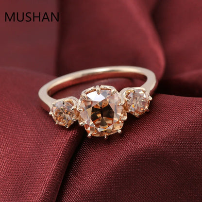 MUSHAN Luxury Custom 14K 18K Gold Rings Band Jewelry With Moissanite Diamond Lab Grown Gemstones Diamond Wedding Ring For Women