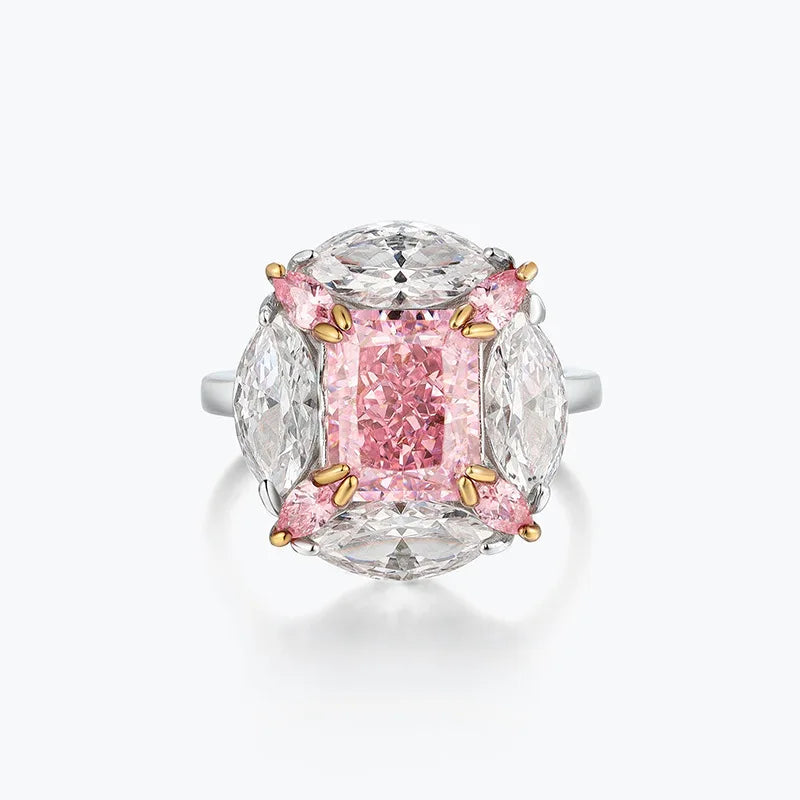 MuShan Jewelry 925 Sterling Silver Ring 5A CZ Gemstones Luxury HCD Diamond Engagement 925 Sterling Silver Ring Accessories
