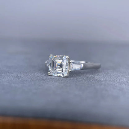 MUSHAN Luxury Jewelry 925 Sterling Silver Ring Moissanite Sparkling Ring for Women 18K Gold Plated MST Patent Fine Rings