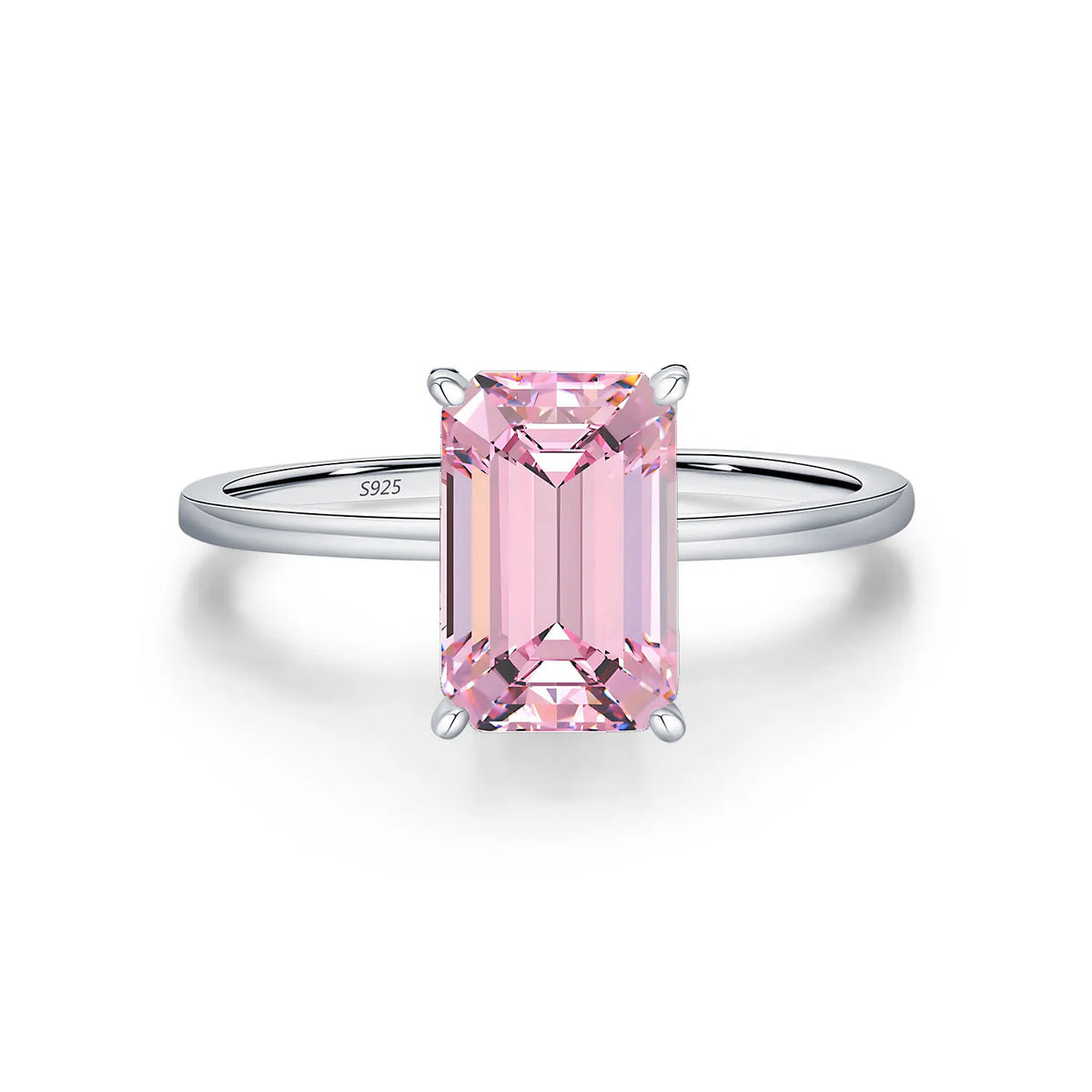 MuShan Designer Jewelry 925 Sterling Silver Ring Pink Yellow Blue Green Gemstones Rings Band for Women 18K Gold Plated Rings