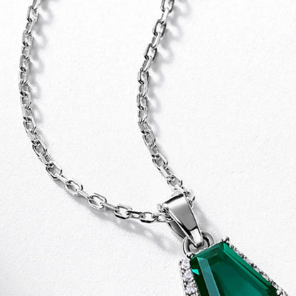 MUSHAN Luxury Jewelry 925 Sterling Silver Chain Pendant Necklace Lab Grown Emerald Ruby Gemstones Necklaces Pendants GRC Jewelry
