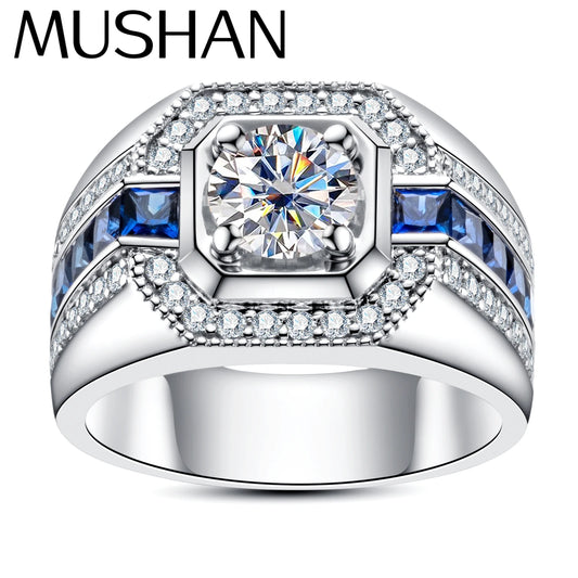 MuShan Luxury Jewelry 925 Sterling Silver Ring Moissanite Gorgeous Ring for Lover 18K Real Gold Plated MST Patent GRA Rings