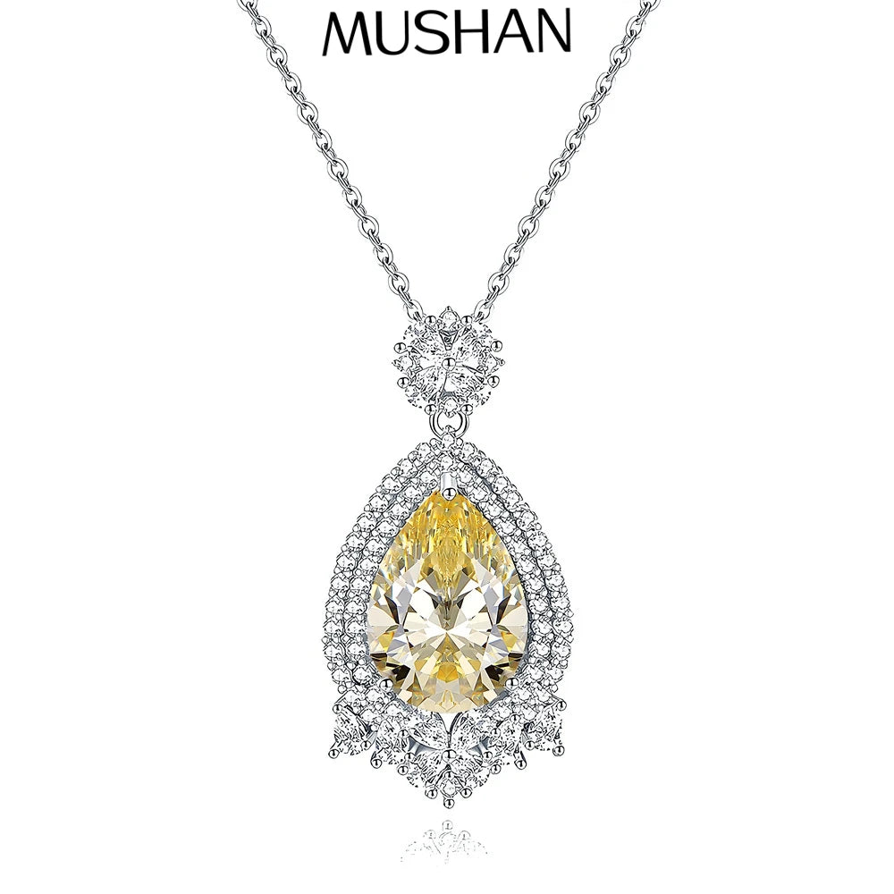 MuShan Jewelry 925 Sterling Silver Necklace Pendant Chain HCD Diamonds Valentine Gift Minimalist Style Women Necklaces Jewelry