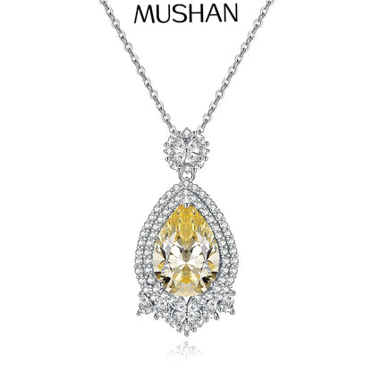 MuShan Jewelry 925 Sterling Silver Necklace Pendant Chain HCD Diamonds Valentine Gift Minimalist Style Women Necklaces Jewelry