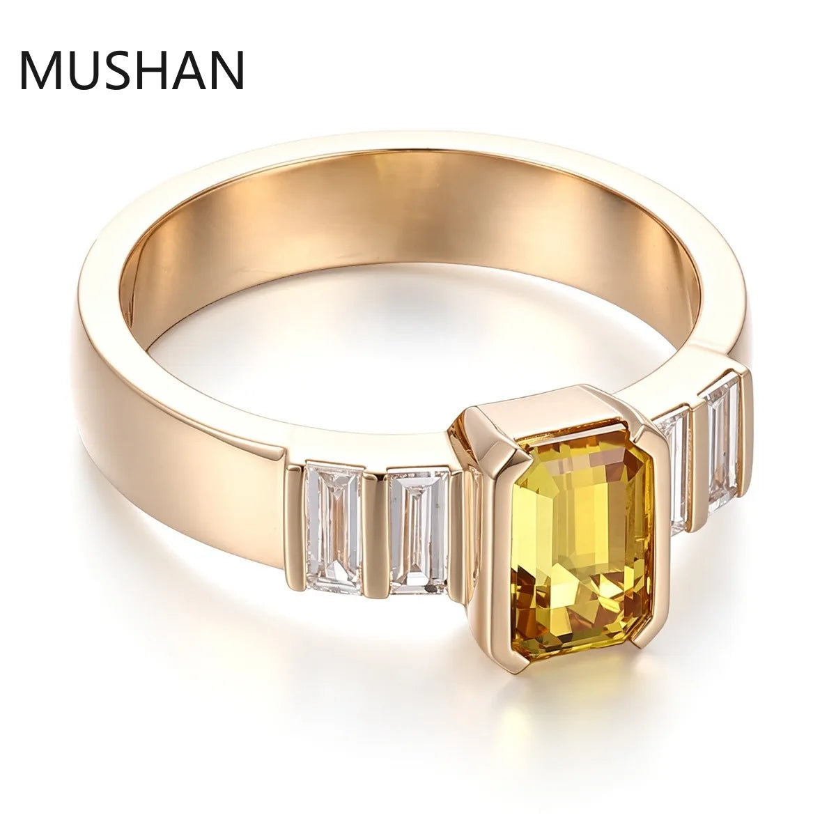 MUSHAN Luxury Custom 14K 18K Gold Rings Band Jewelry With Moissanite Diamond Lab Grown Gemstones Diamond Wedding Ring For Women