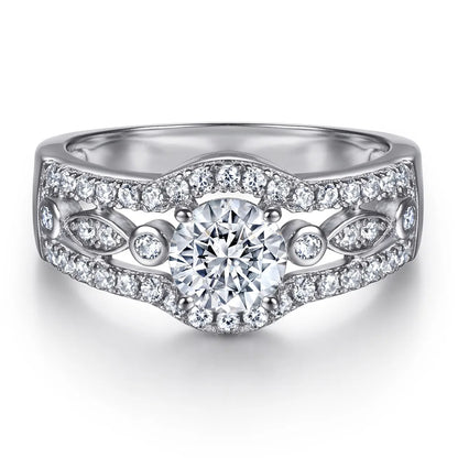 MuShan Jewelry 925 Sterling Silver Rings Bands Rings Bands Ring 5A Cubic Zirconia Valentine Engagement Anniversary  Women Gift