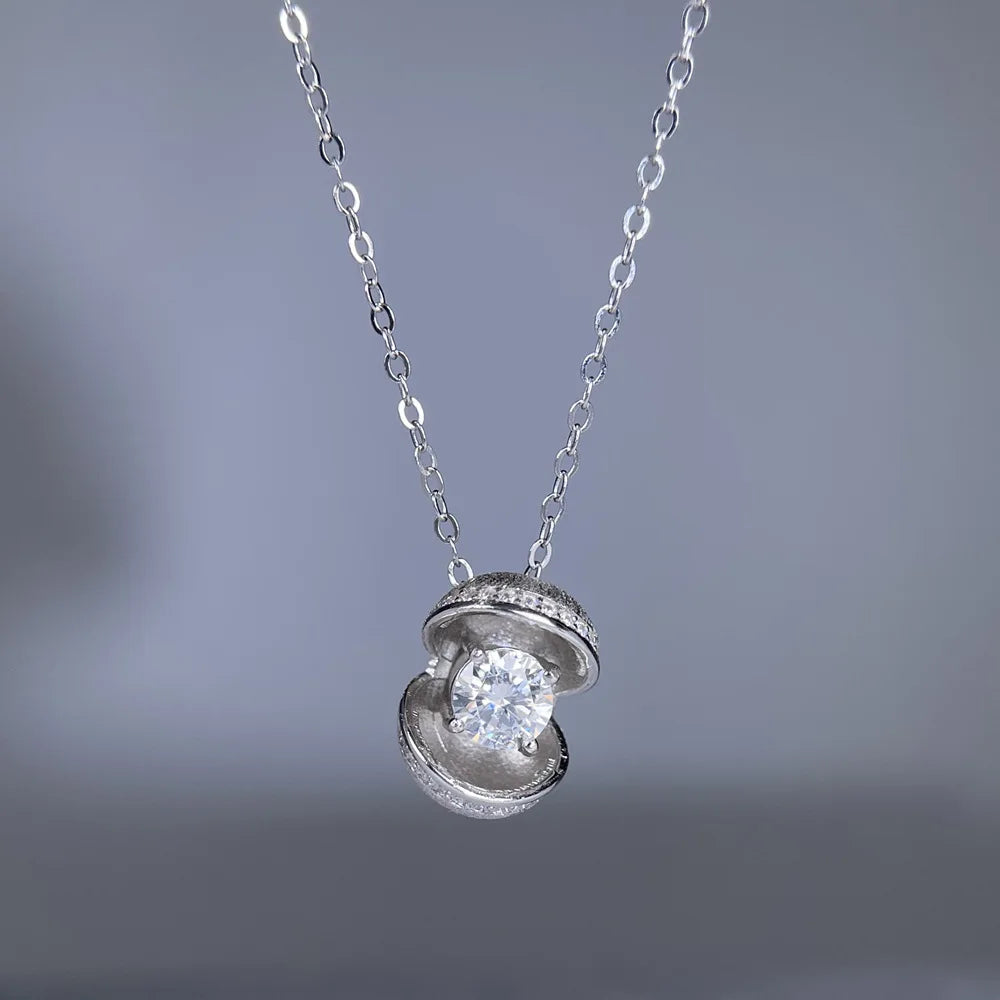 Collar de princesa de plata de ley 925 marca MuShan, 1 quilate de moissanita con certificación GRA para esposa, bañado en oro real de 18 quilates, patente MST