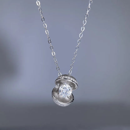 Collar de princesa de plata de ley 925 marca MuShan, 1 quilate de moissanita con certificación GRA para esposa, bañado en oro real de 18 quilates, patente MST